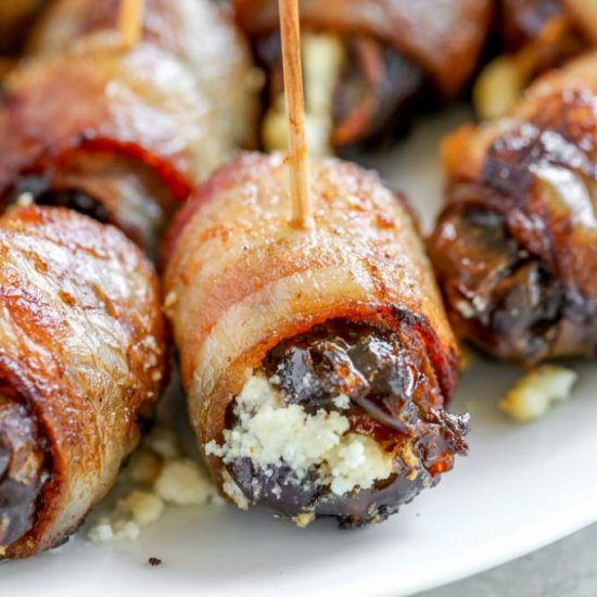 Bacon Wrapped Dates w/Goat Cheese