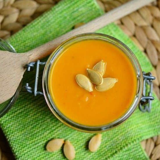 Pumpkin soup with coconut milk