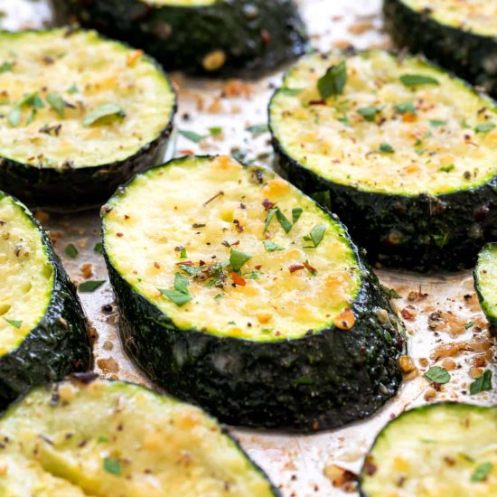 Herb Roasted Zucchini with Parmesan