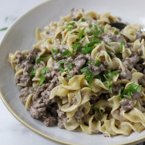 Ground Beef Stroganoff