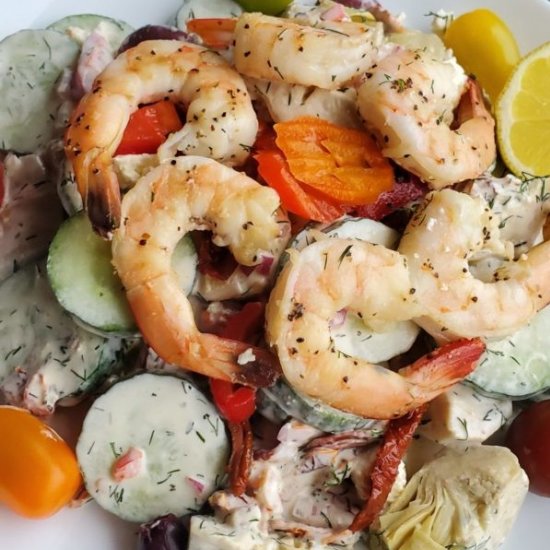 Tuscan Shrimp & Cucumber Salad