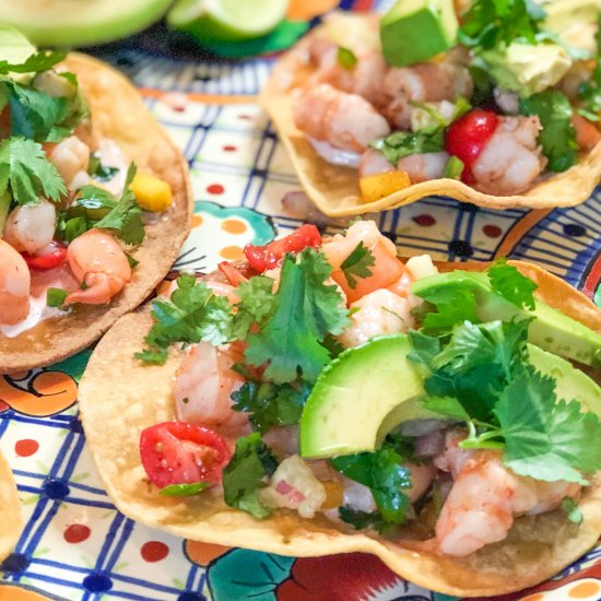 Fresh Shrimp Ceviche Tostada