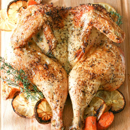 Easy Spatchcock Roasted Chicken