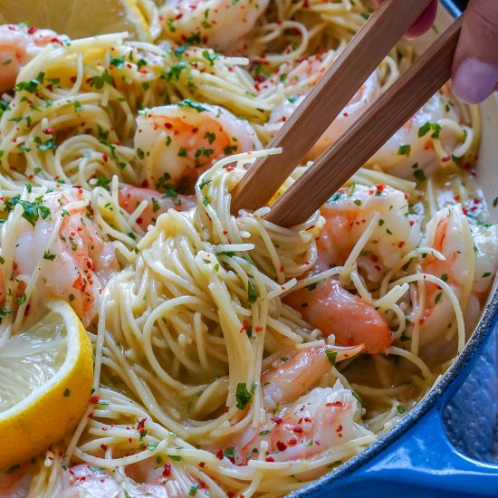 Garlic Shrimp Scampi With Angel Hair