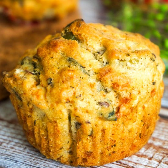 Savory Olive Feta Cheese Muffins