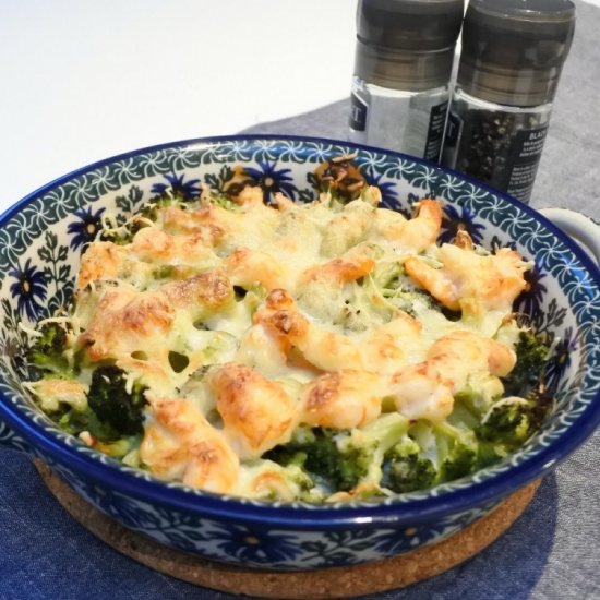 Prawn and Broccoli Cheese Bake