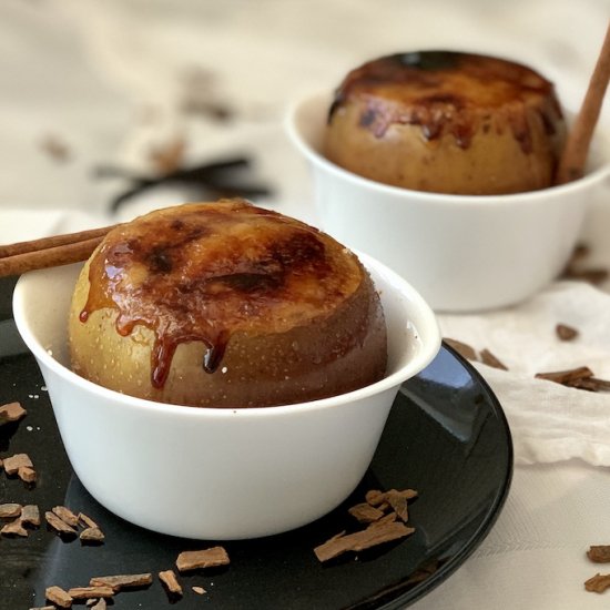 Baked Apples w/ Vegan Creme Brulée