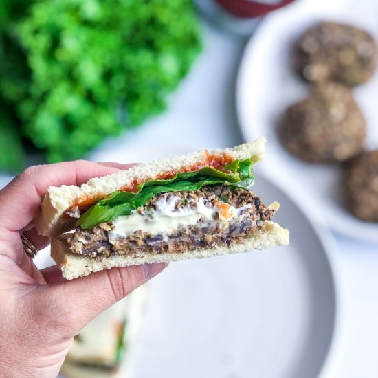 Black Bean Jalapeno Popper Burgers