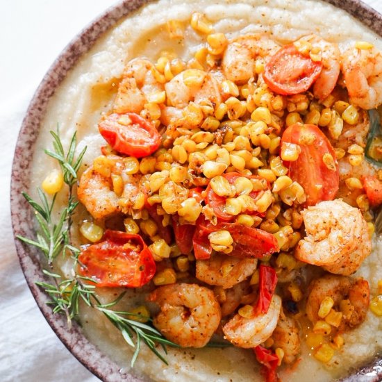 Shrimp with Mashed Cauliflower