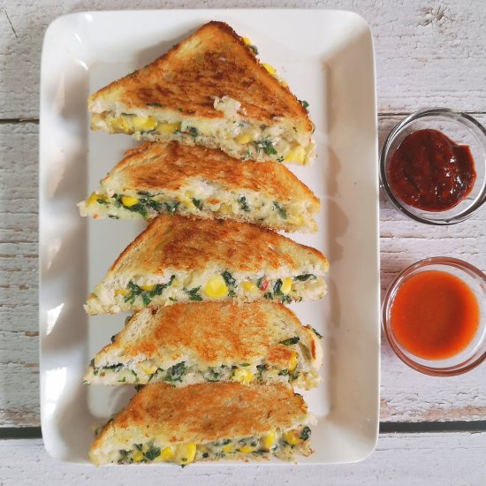 Spinach Corn Sandwich