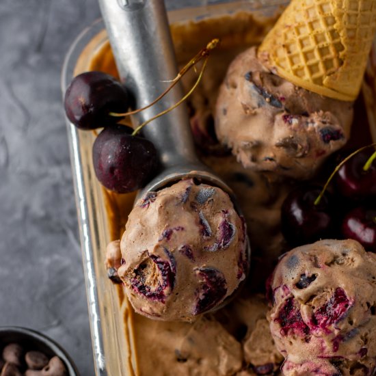 Double chocolate cherry ice cream