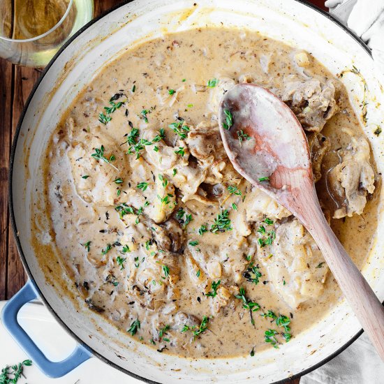 One Pan Creamy Garlic Chicken