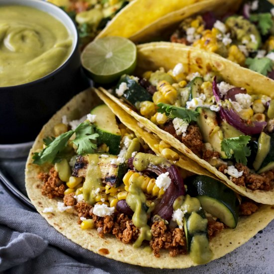 Grilled Zucchini and Corn Tacos