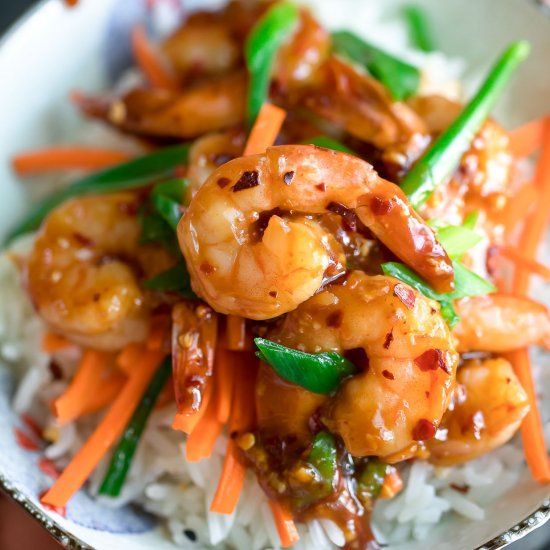 Honey Garlic Shrimp Bowls