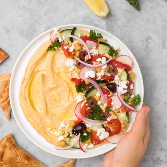 Mediterranean Loaded Hummus