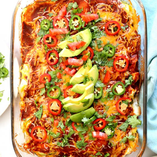 Keto Chicken Enchiladas Casserole