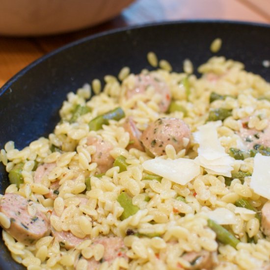 Orzo & Sausage Skillet