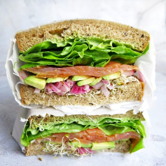 Green Goddess Salmon Sandwich