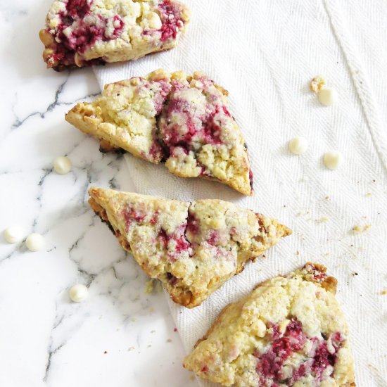 Raspberry White Chocolate Scones