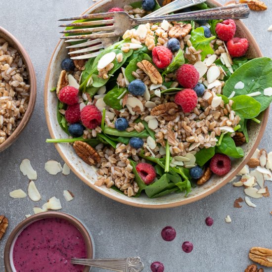 Healthy Fruit, Nut and Grain Salad