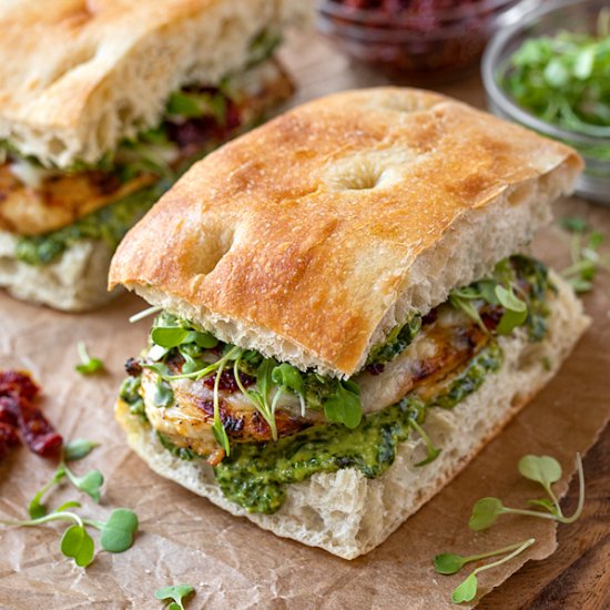 Grilled Chicken Sandwich with Pesto