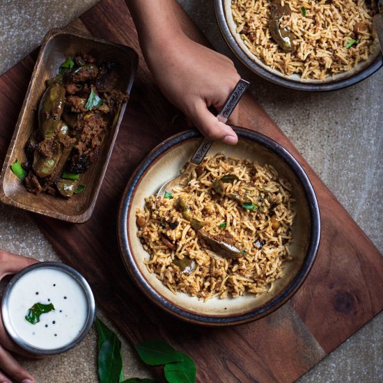 Vangi Bath | Brinjal Rice