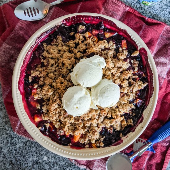 Nectarine and Blueberry Crisp