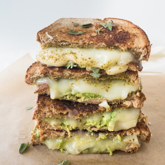 Easy,10-Minute Pesto Grilled Cheese