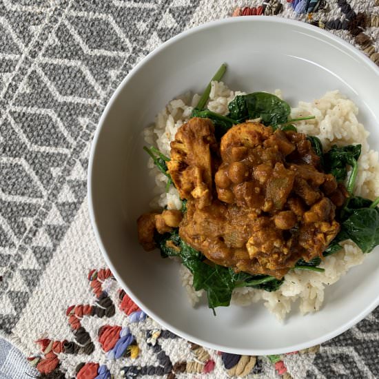 Chana Masala with Cauliflower