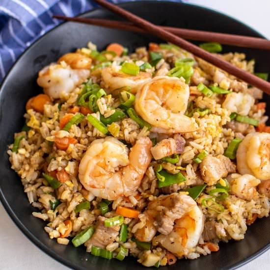 Shrimp and Pork Belly Fried Rice