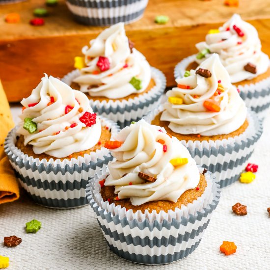 Pumpkin Cupcakes with Cream Cheese