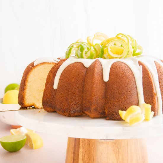 7up Pound Cake with Citrus Glaze