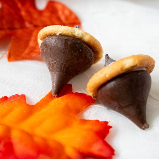 No Bake Chocolate Acorn Cookies