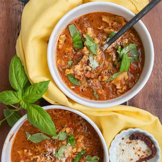 Best Gluten-Free Lasagna Soup Ever!