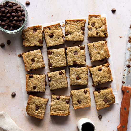 Coffee Chocolate Chip Blondies