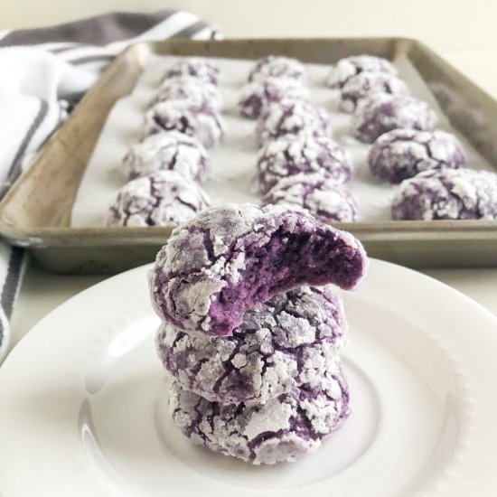 Ube Crinkle Cookies