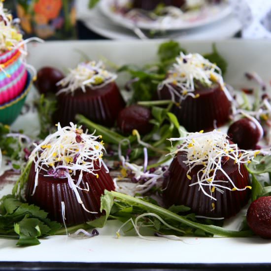 Spiced Beetroot Jelly with Sprouts