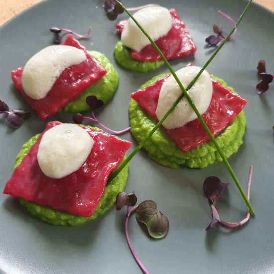 Beetroot ravioli