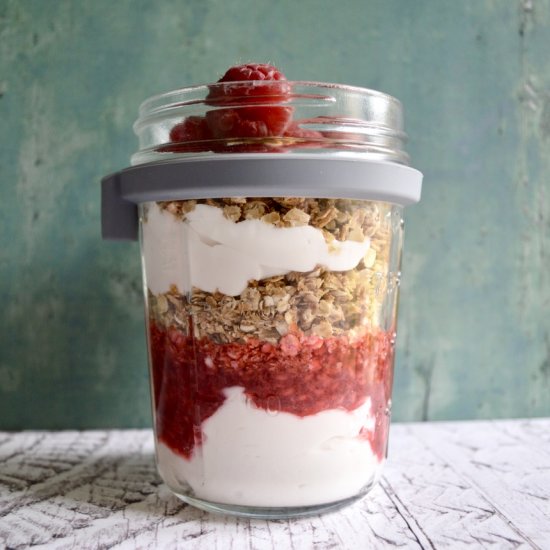 Raspberry Cinnamon Granola Pots