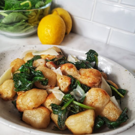 Lemon Spinach Cauliflower Gnocchi