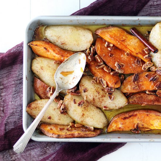 Spiced Pears + Roasted Sweet Potato