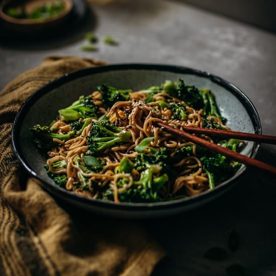 Creamy Sesame and Broccoli Noodles