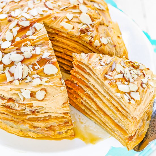 Eggless Dulce de Leche Crepe Cake