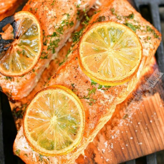 LEMON HERB CEDAR PLANK SALMON