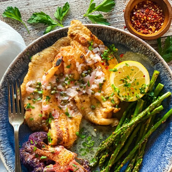 Dover Sole with White Wine & Capers