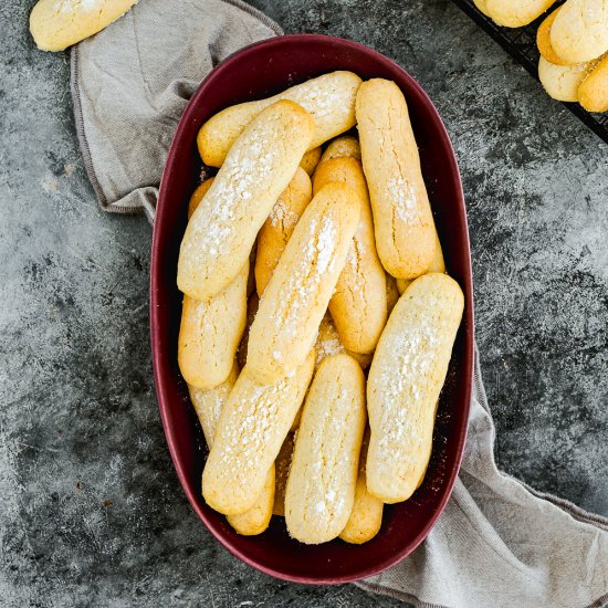 Eggless Homemade Ladyfingers