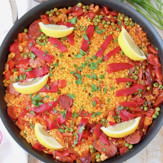 Spanish Chorizo Chicken Paella