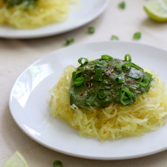 Vegan Pesto Spaghetti Squash