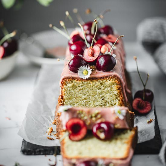 Cherry Pistachio Pound Cake