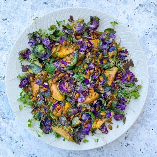 Roast Purple Brussels Sprouts Salad